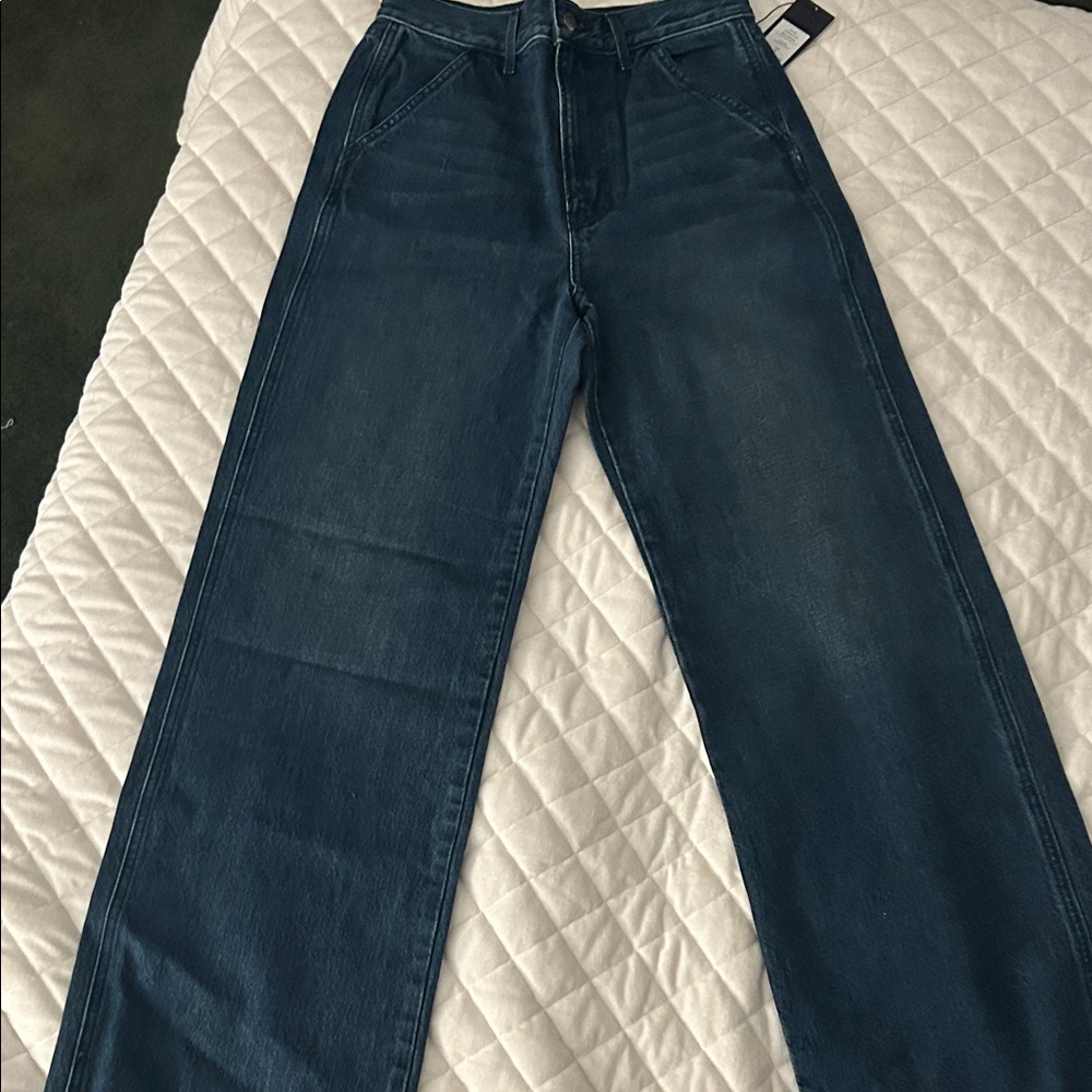 Veronica Beard Women's Blue Taylor High-Rise Wide-Leg Jeans